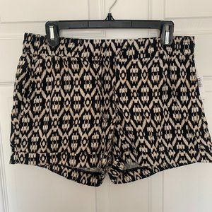 NWT OLD NAVY Linen Shorts Pull On Drawstring Ikat Print Neutral Size MEDIUM